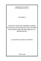 Tổ chức ứng dụng công nghệ thông tin trong hoạt động quản trị trường trung học phổ thông huyện ninh hải, tỉnh ninh thuận theo yêu cầu đổi mới giáo dục