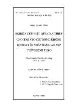 Nghiên cứu hiệu quả can thiệp cho trẻ vẹo cột sống không rõ nguyên nhân bằng áo nẹp chỉnh hình tlso