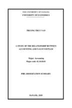 Nghiên cứu mối liên hệ giữa kế toán và thuế ở việt nam tt tiếng anh