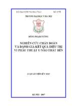 Nghiên cứu chẩn đoán và đánh giá kết quả điều trị vi phẫu thuật u não thất bên