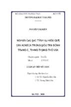 Nghiên cứu độc tính và hiệu quả của acneca trong điều trị bệnh trứng cá thông thường thể vừa