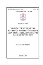 Nghiên cứu sử dụng vạt đùi trước ngoài cuống mạch liền trong tái tạo dương vật sau cắt bỏ ung thư