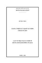 Quản lý nhân lực tại sở tài chính tỉnh hưng yên