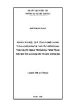 Nâng cao hiệu quả công nghệ khoan tuần hoàn nghịch cho các giếng khai thác nước ngầm trong địa tầng trầm tích bở rời vùng nhơn trạch, đồng nai