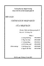 Chính sách nhập khẩu của nhật bản