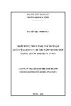 Chiến lược thích nghi của tập đoàn quốc tế marriott tại việt nam trường hợp khách sạn jw marriott hanoi