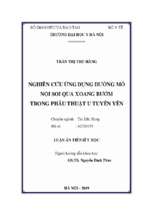 Nghiên cứu ứng dụng đường mổ nội soi qua xoang bướm trong phẫu thuật u tuyến yên