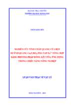 Nghiên cứu tính chất quang của bột huỳnh quang ca6p5bo20 pha tạp eu2+ tổng hợp bằng phương pháp đồng kết tủa, ứng dụng trong chiếu sáng nông nghiệp