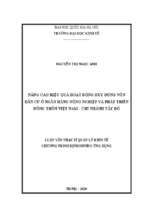 Nâng cao hiệu quả hoạt động huy động vốn dân cư ở ngân hàng nông nghiệp và phát triển nông thôn việt nam – chi nhánh tây đô