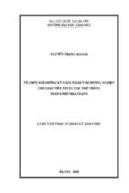 Tổ chức bồi dưỡng kỹ năng tham vấn hướng nghiệp cho giáo viên trung học phổ thông thành phố nha trang