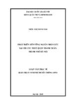 Phát triển bền vững nguồn nhân lực tại chi cục thuế quận thanh xuân, thành phố hà nội