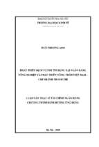 Phát triển dịch vụ phi tín dụng tại ngân hàng nông nghiệp và phát triển nông thôn việt nam   chi nhánh thanh trì