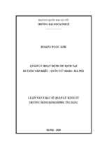 Quản lý hoạt động du lịch tại di tích văn miếu – quốc tử giám – hà nội