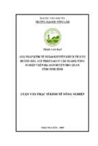 Giải pháp kinh tế nhằm khuyến khích tích tụ ruộng đất, góp phần tái cơ cấu ngành nông nghiệp trên địa bàn huyện nho quan, tỉnh ninh bình