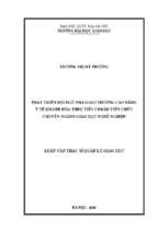 Phát triển đội ngũ nhà giáo trường cao đẳng y tế khánh hòa theo tiêu chuẩn viên chức chuyên ngành giáo dục nghề nghiệp