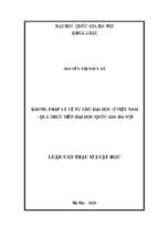Khung pháp lý về tự chủ đại học ở việt nam qua thực tiễn ở đại học quốc gia hà nội
