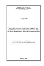 Phát triển năng lực chuyên môn , nghiệp vụ cho giáo viên trung học cơ sở theo chuẩn nghề nghiệp tại thành phố phan rang – tháp chàm, tỉnh ninh thuận