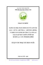 đánh giá khả năng sinh sản của lợn nái lai [♂ (rừng x mường) x ♀ (đen hòa bình)] và khả năng sinh trưởng của con lai giai đoạn sau cai sữa nuôi tại huyện lạc sơn, tỉnh hòa bình