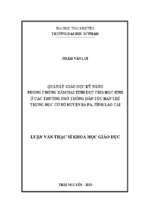 Quản lý giáo dục kỹ năng phòng chống xâm hại tình dục cho học sinh ở các trường phổ thông dân tộc bán trú trung học cơ sở huyện sa pa, tỉnh lào cai