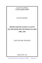 đời sống kinh tế văn hóa của người sán chỉ ở huyện tiên yên tỉnh quảng ninh (1986 2018)