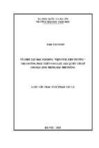 Tổ chức dạy học nội dung “điện tích. điện trường” theo hướng phát triển năng lực giải quyết vấn đề cho học sinh trung học phổ thông