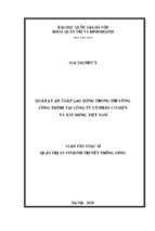 Quản lý an toàn lao động trong thi công công trình tại công ty cổ phần cơ điện và xây dựng việt nam