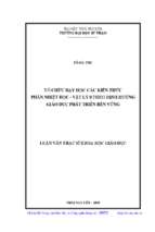 Tổ chức dạy học các kiến thức phần nhiệt học   vật lý 8 theo định hướng giáo dục phát triển bền vững