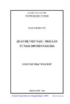 Quan hệ việt nam   thái lan từ năm 2009 đến năm 2016