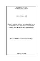 Tổ chức dạy học chương dòng điện trong các môi trường theo quan điểm giáo dục stem cho học sinh trung học phổ thông miền núi