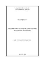 Phát triển năng lực giải quyết vấn đề thực tiễn trong dạy học hình học lớp 8