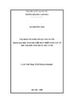 ứng dụng mô hình lớp học đảo ngược trong dạy học sinh học 8 để phát triển năng lực tự học cho học sinh trung học cơ sở