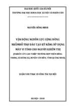 Vận động nguồn lực cộng đồng nhằm hỗ trợ đào tạo kỹ năng sử dụng máy tính cho người khiếm thị