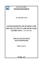 Giải pháp marketing cho sản phẩm cà phê phin giấy của công ty cà phê thu hà tại địa bàn miền trung – tây nguyên