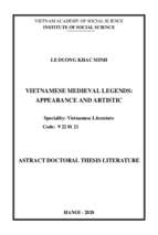Truyện truyền kỳ việt nam thời trung đại diện mạo và đặc trưng nghệ thuật tt tiếng anh