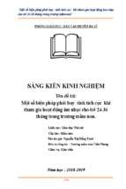 Skkn một số biện pháp phát huy tính tích cực khi tham gia hoạt động âm nhạc cho trẻ 24 36 tháng trong trường mầm non