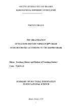 Tổ chức dạy học các chủ đề môn lịch sử lớp 10 ở trường thpt (theo chương trình 2018) tt tieng anh