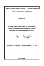 đặc điểm lâm sàng, cận lâm sàng và các yếu tố liên quan với chảy máu tiêu hóa ở bệnh nhi sốt xuất huyết dengue tt tiếng anh
