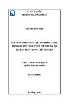 Giải pháp marketing cho sản phẩm cà phê phin giấy của công ty cà phê thu hà tại địa bàn miền trung – tây nguyên