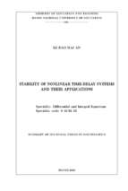 Tính ổn định và ổn định hóa của một số lớp hệ phương trình vi phân phi tuyến có trễ và ứng dụng tt tiếng anh