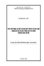 Phát triển năng lực hợp tác giải quyết vấn đề của học sinh trong dạy học phần hóa học phi kim trung học phổ thông