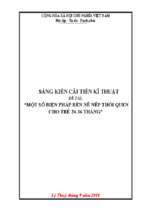 Skkn một số biện pháp rèn nề nếp thói quen cho trẻ 24 36 tháng