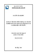 Quản lý vốn nhà nước trong các doanh nghiệp do ubnd tỉnh kon tum làm đại diện chủ sở hữu