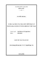 Vị trí, vai trò của trợ giúp viên pháp lý trong hoạt động tố tụng hình sự việt nam