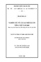 Nghiên cứu về câu sai trên báo in tiếng việt năm 2005