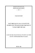 Phát triển dịch vụ cho vay nguồn vốn tín dụng quốc tế tại ngân hàng tmcp đầu tư và phát triển việt nam