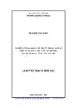 Nghiên cứu đa dạng cây thuốc trong một số kiểu thảm thực vật ở xã cúc đường, huyện võ nhai, tỉnh thái nguyên