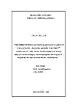 The effectiveness of using language games on vocabulary learning ability for the 5th graders at tran hung dao primary school