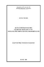 Quản lý kế hoạch dạy học tại trường trung học cơ sở   trung học phổ thông newton, thành phố hà nội