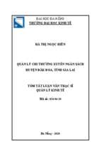 Quản lý chi thường xuyên ngân sách huyện đăk đoa, tỉnh gia lai