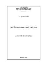 Ngữ âm tiếng kháng ở việt nam